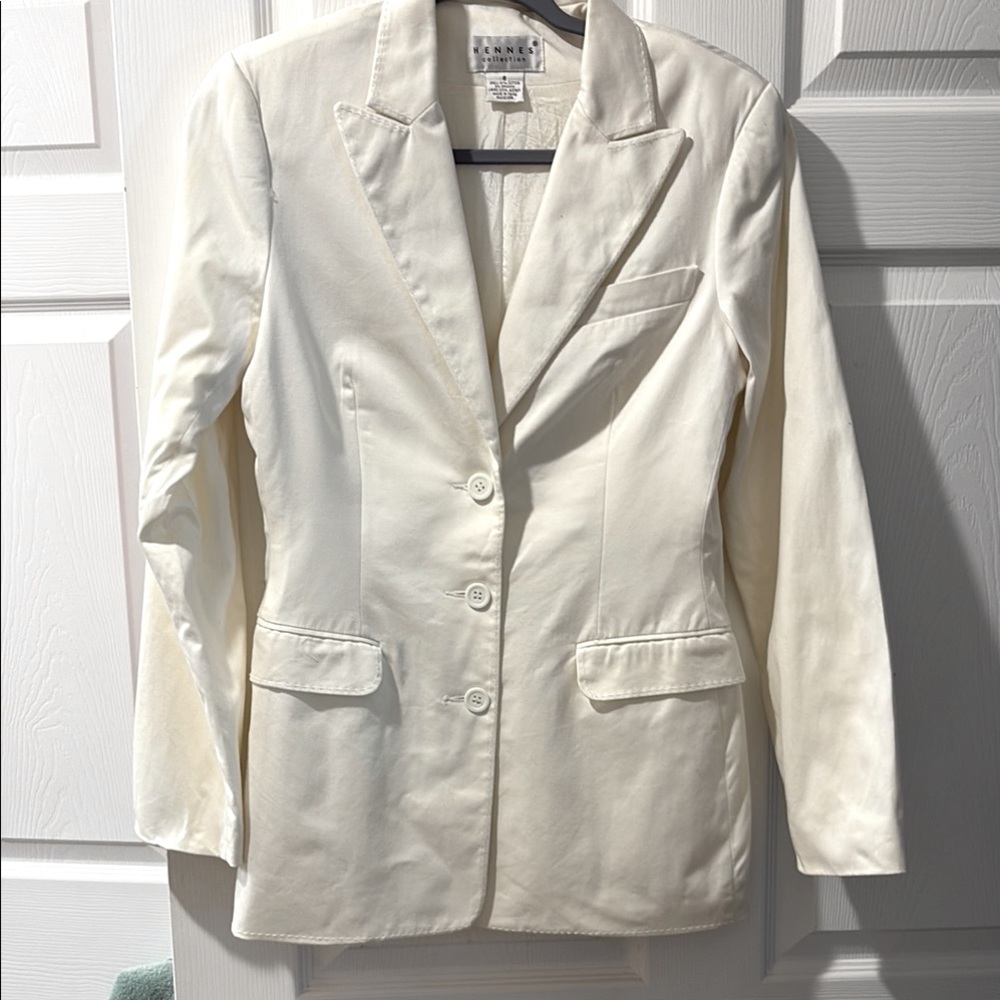 HENNES collection Elegant White linen blend Women's Blazer size 6